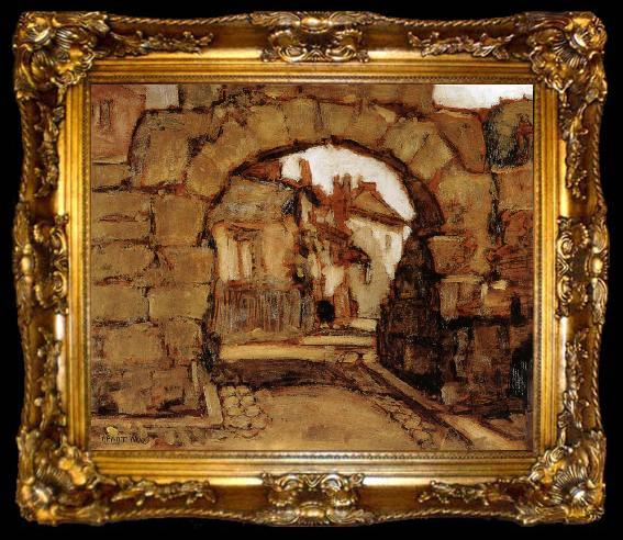 framed  Grant Wood The Gate within The City walls, ta009-2